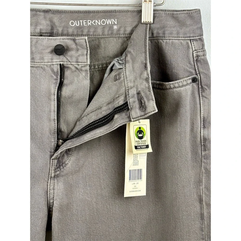 Outerknown S.E.A. Jeans Mens 36x32 Gray Drifter Tapered Fit Denim Fair